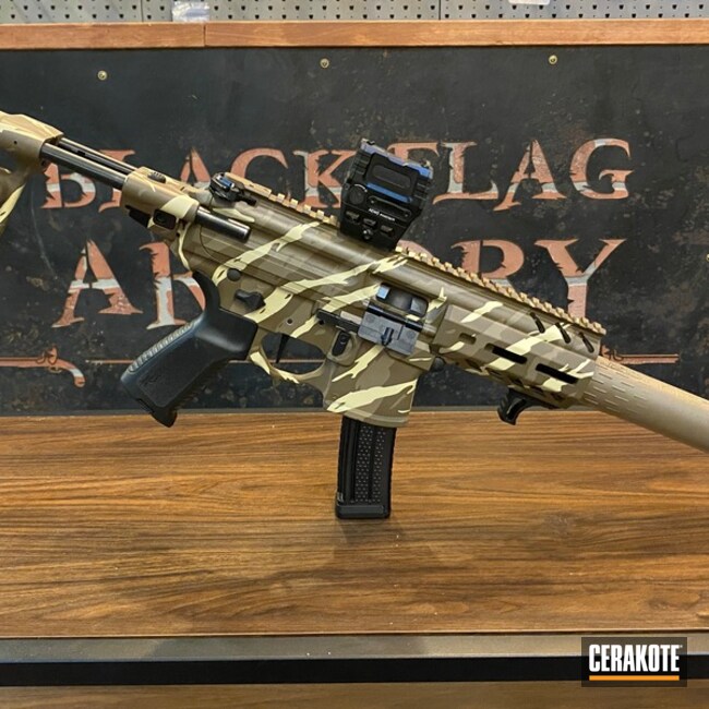 Sig Sauer Mpx-k Sbr In Desert Inspired Tiger Stripe Camo.