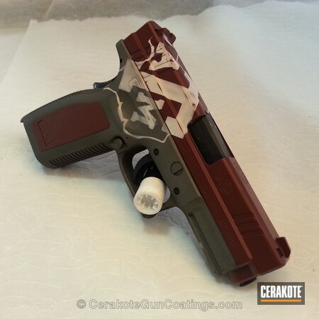 Powder Coating: Bright White H-140,Corrosion Protection,High Temperature Coating,Black,Springfield Armory,Tungsten H-237,White,Custom,Red,Handguns,Custom Paint,Pistol,Clear Coat,Heat Protect