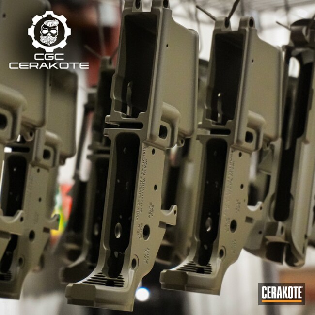 Solgw Lowers Cerakoted In Magpul O.d. Green