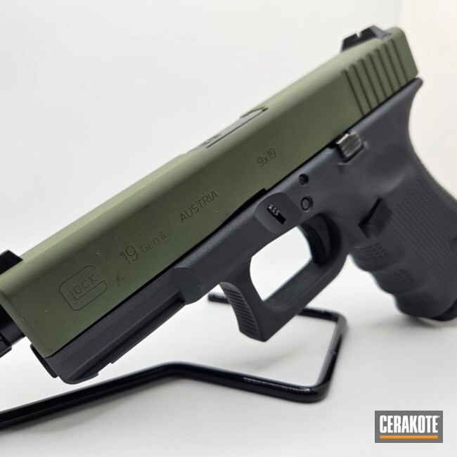 G19 Coated With Cerakote In Sniper Grey And Dark Green