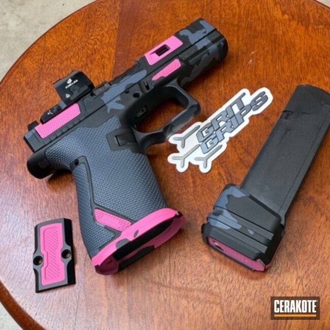 Prison Pink, Dark Grey And Graphite Black Custom Glock