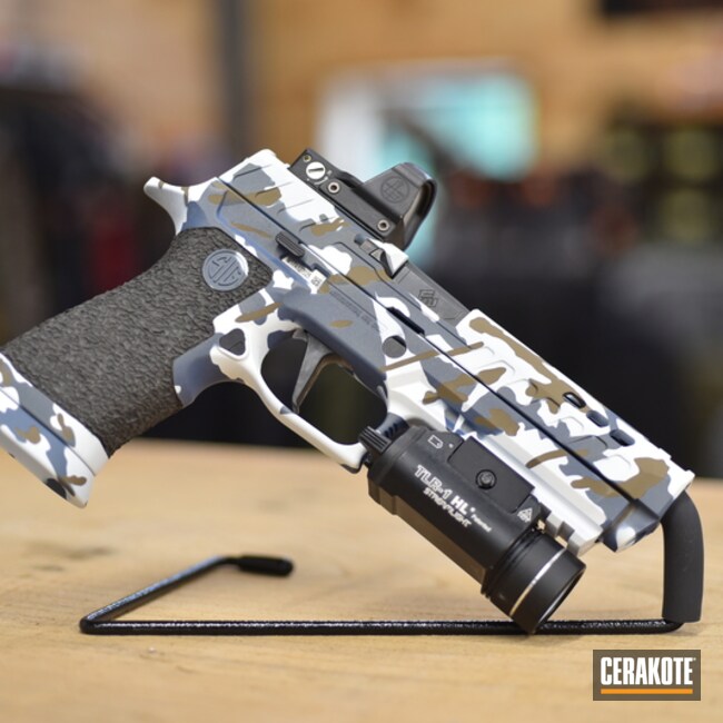 P320 Legion W/ Custom Northern Lights Snow Camo & Custom Stippling
