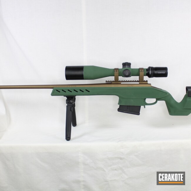 Bolt Action Coated With Cerakote In Burnt Bronze And Highland Green