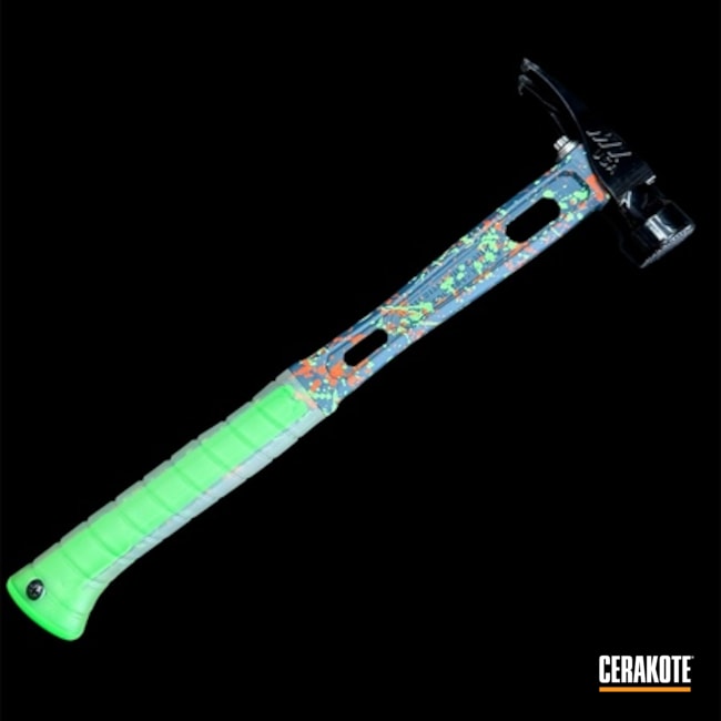 Hammer Splatter Coated With Cerakote In Zombie Green And Hunter Orange