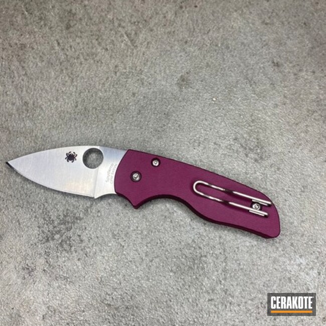 Spyderco Knife Coated In Black Cherry