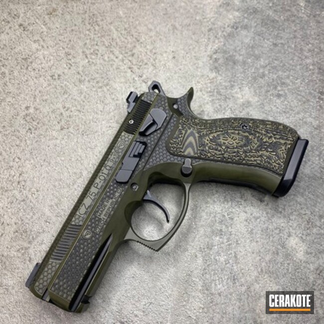 Cz 75 P-01 Omega With Custom Laser Engraving And Cerakote