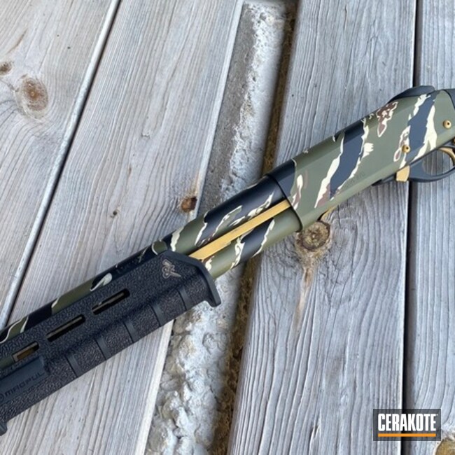 Remington 870 With Custom Vts Camo And Hand Stippling