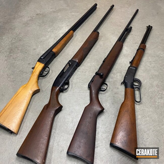 Refinished Rifle And Shotguns In Graphite Black
