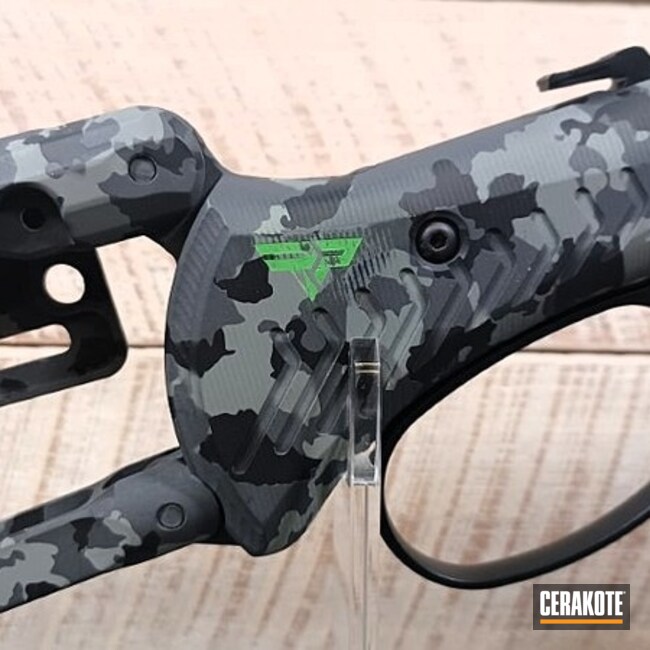 Gray Camo With Green Accent On Marlin Trapper .45-70