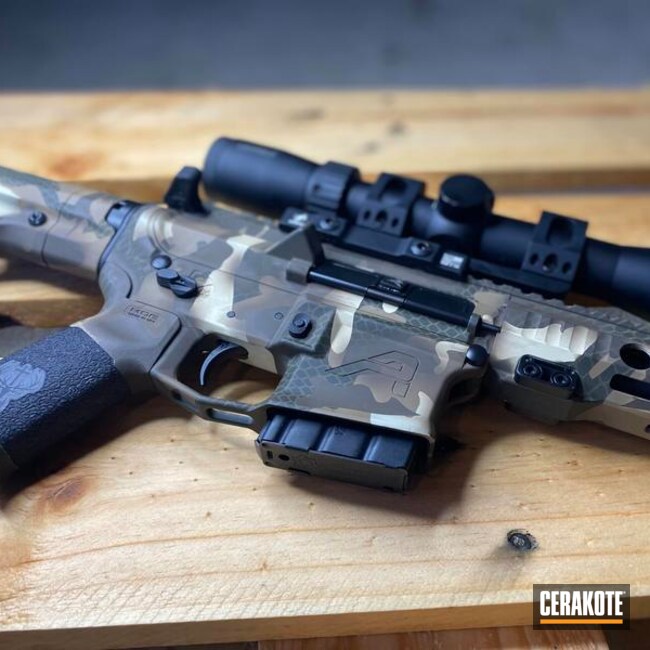 Custom Camo On Ar-15 With Laser Engraving And Stippling