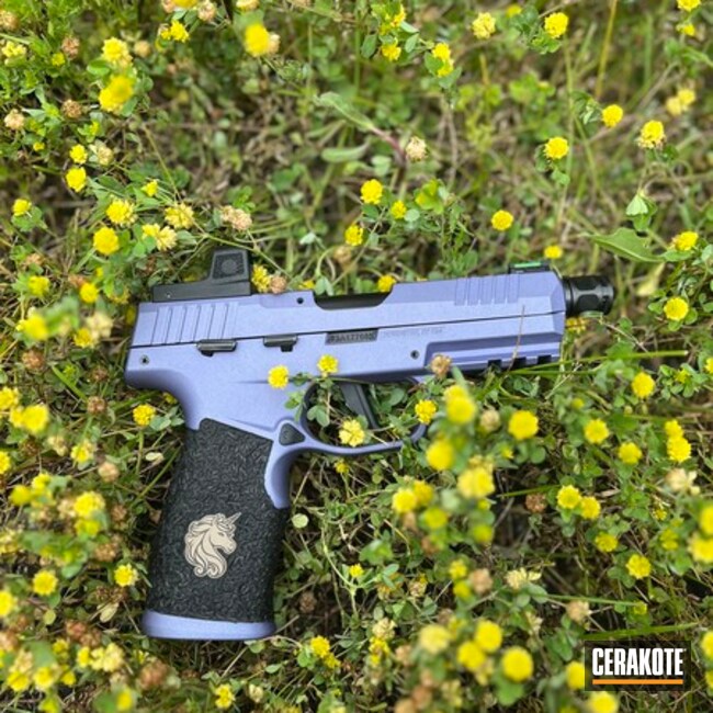 Unicorn Sig P322 In Crushed Orchid With Custom Hand Stippling