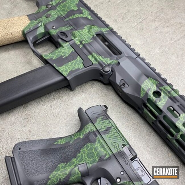 Matching Reptile Themed Pistol And Ar Pistol 