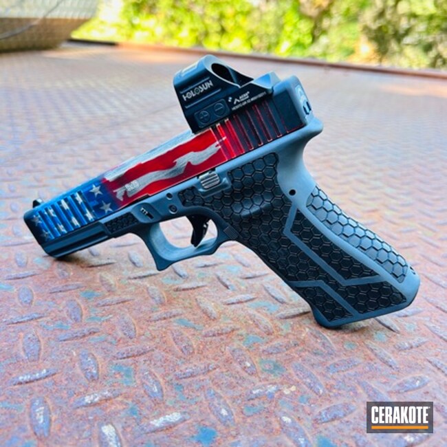 Glock 19 Distressed Flag With Custom Stipple