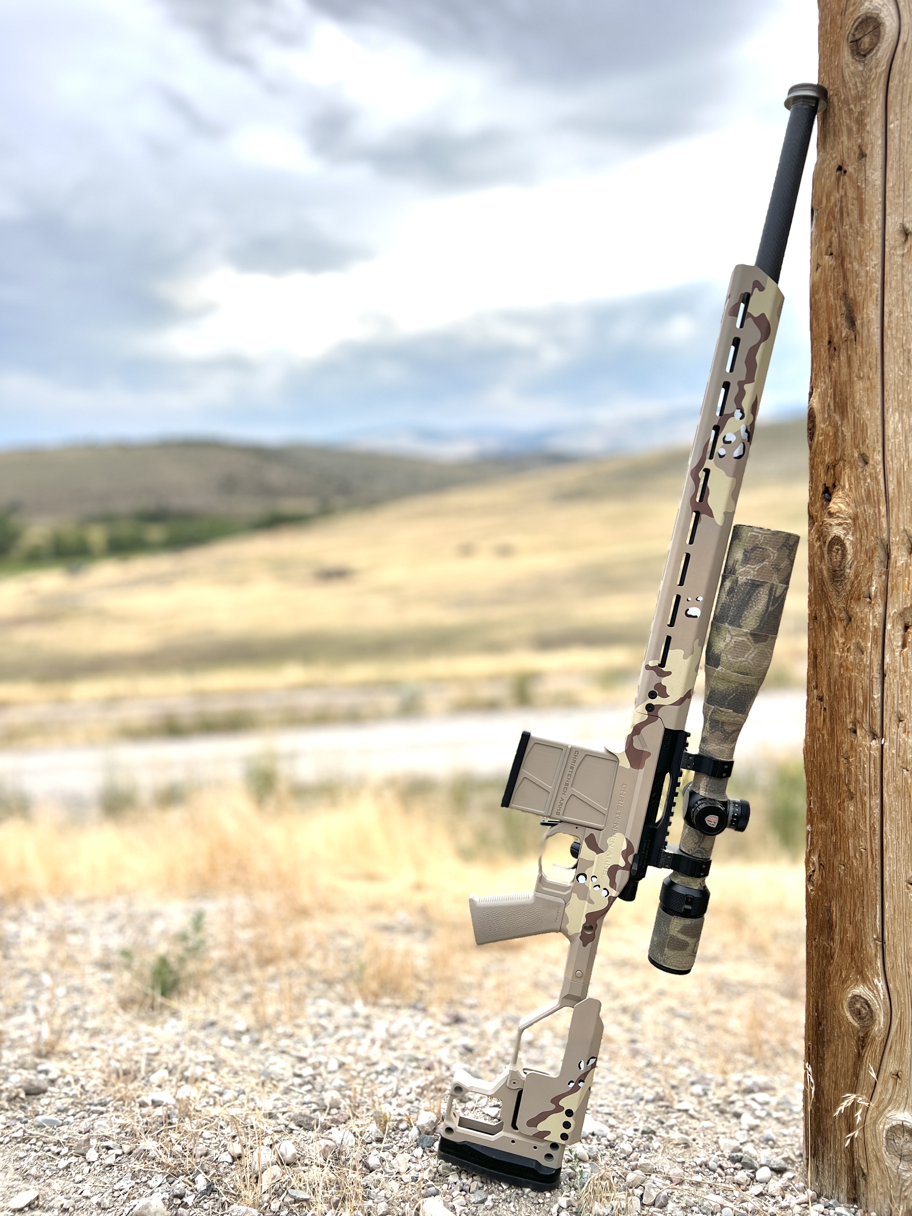 Chipped Coating Rifle Choco chip camp chassis | Cerakote