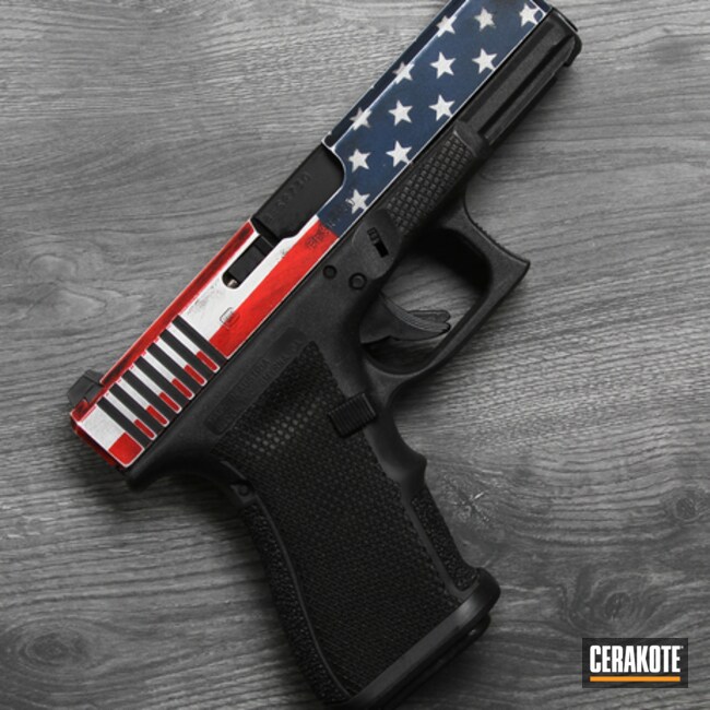 Usa Glock Coated With Cerakote In Kel-tec® Navy Blue, Snow White, Graphite Black And Usmc Red