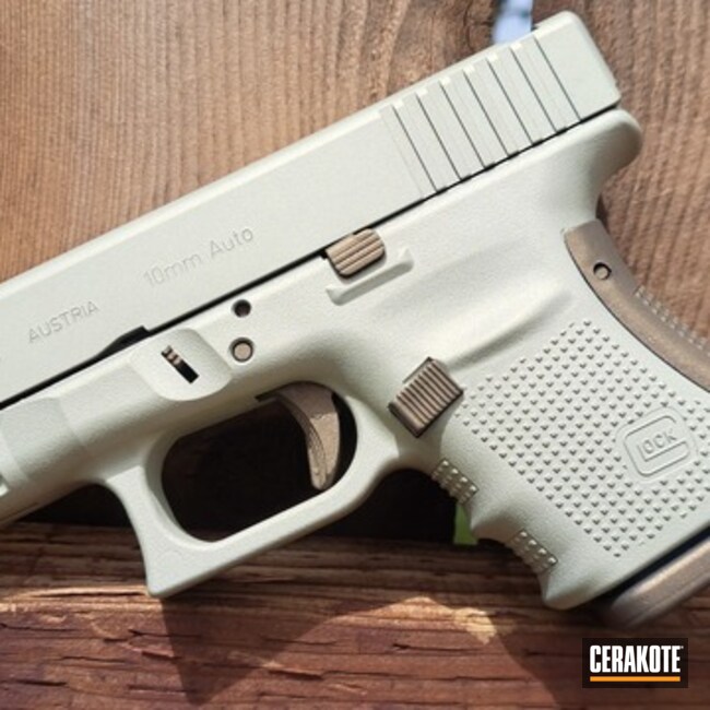 Glock 10mm Coated With Cerakote In Champagne And Burnt Bronze
