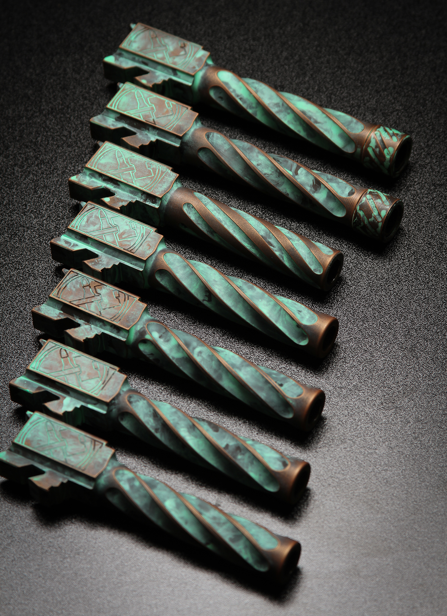 Fluted Copper Patina Barrel finished with H-146, H-347 and H-353 | Cerakote