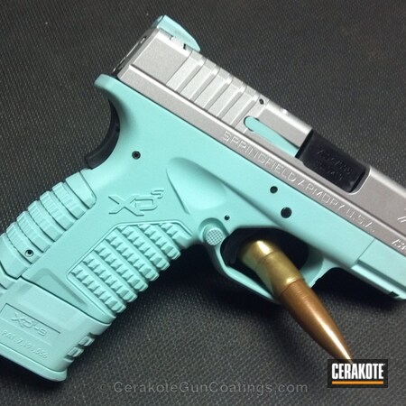 Powder Coating: Satin Aluminum H-151,Handguns,Springfield Armory,Robin's Egg Blue H-175