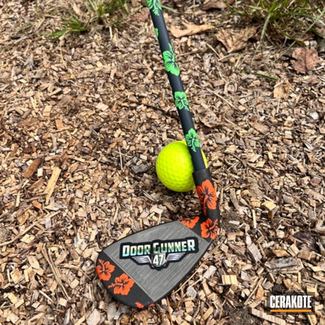 Golf Coated With Cerakote In Hi-vis Orange, Combat Grey, Parakeet Green And Cobalt