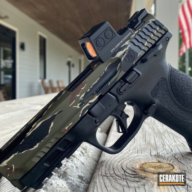 M&p With Optic Cut With A Vietnam Tiger Stripe Camo 