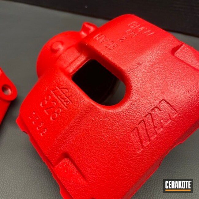 Custom Bmw M3 Caliper Brake Coated With Cerakote In Usmc Red
