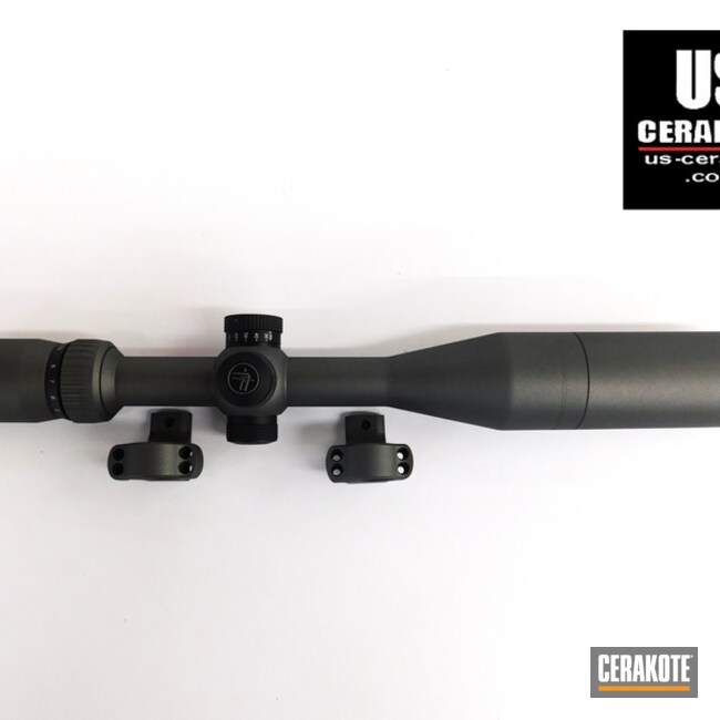 Scope And Rings Cerakoted In H-237 Tungsten