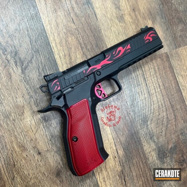 Custom Tribal Flame Red And Black