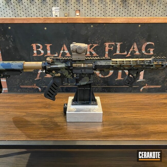 Aero Precision M4e1 Pistol Coated In A Dark Multicam Pattern