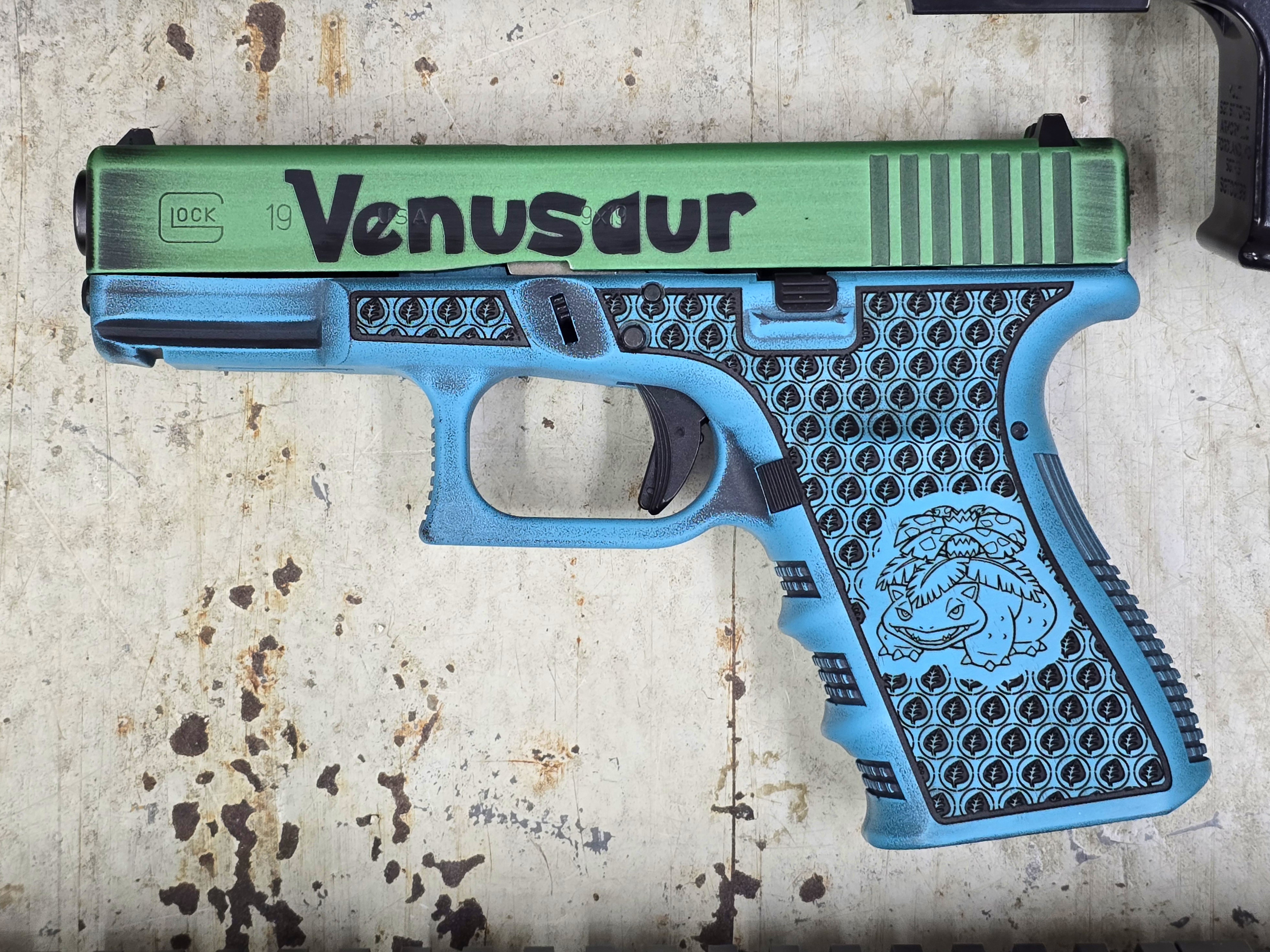 Aztec Mamba Venusaur Pokemon AR-15 & Glock 19 Combo | Cerakote
