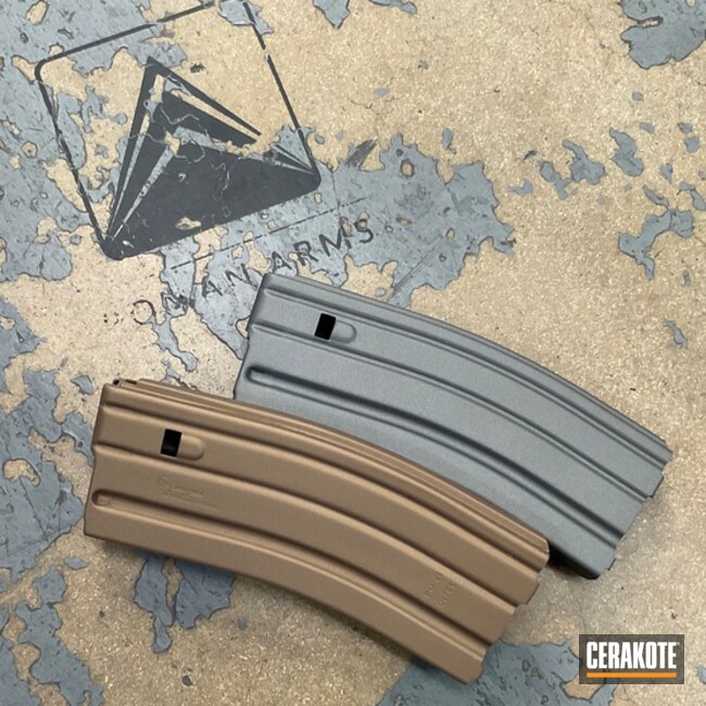 Aluminum Mags Coated With Cerakote In Tactical Grey And Gold