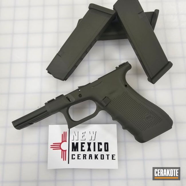 G17 Frame Coated With Cerakote In O.d. Green