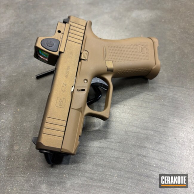 Burnt Bronze Glock Pistol With Matching Optic