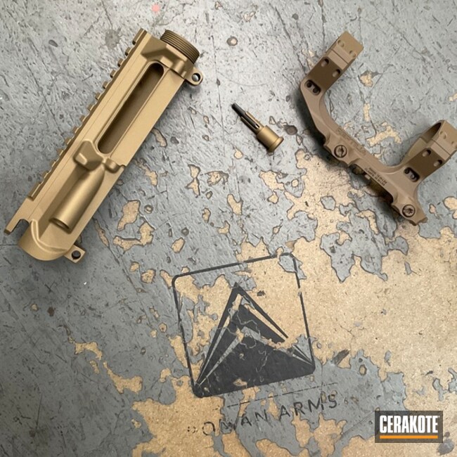 Upper And Optic Mount Coated With Cerakote In Gen Ii Flat Dark Earth And Gold