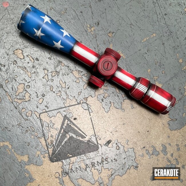 Ridgeway Blue, Graphite Black, Bright White And Usmc Red Distressed Flag Optic