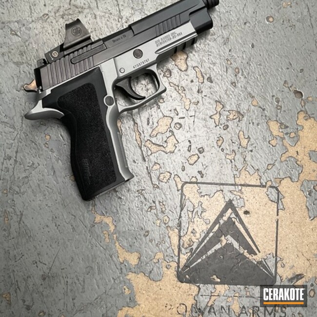 P226 Coated With Cerakote In Titanium And Blackout