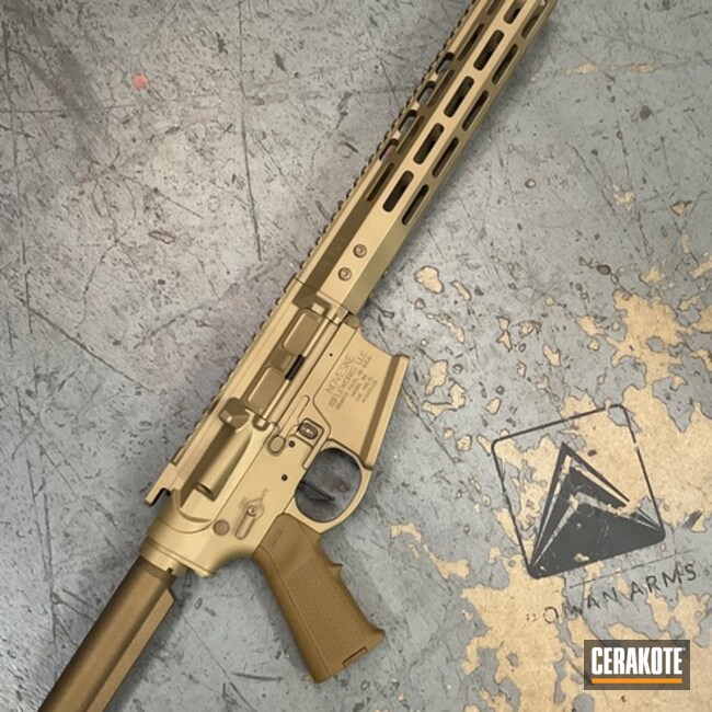 Gold And Dark Earth Build Coated With Cerakote In A.i. Dark Earth And Gold