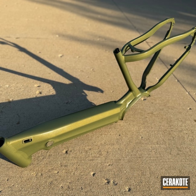 Electric Bike Frame In Crocodile With High Gloss Clear