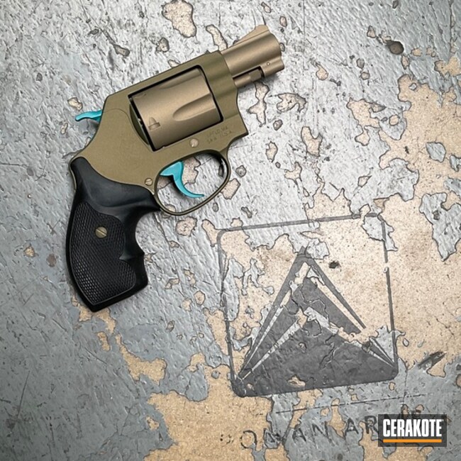 Aztec Teal And Gold S&w Revolver