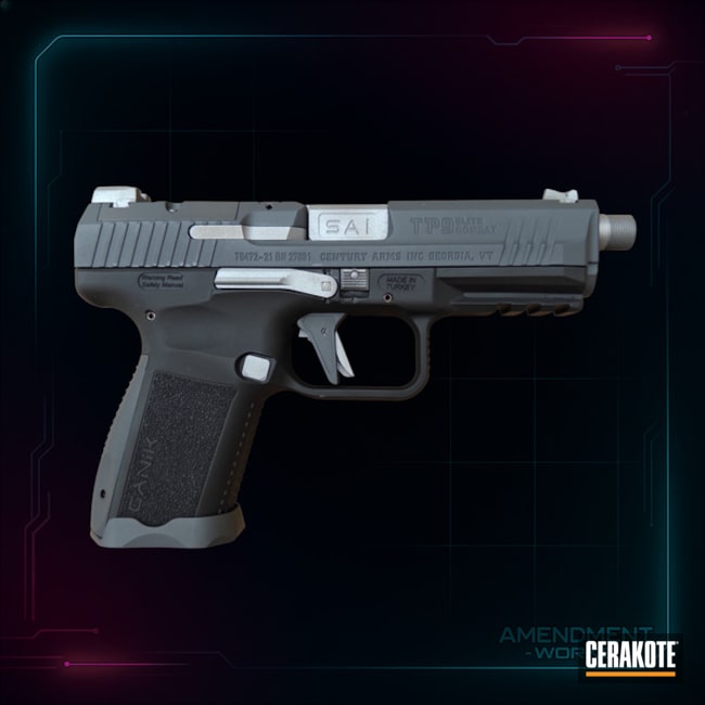 Canik Coated With Cerakote In Titanium, Sniper Grey And Graphite Black