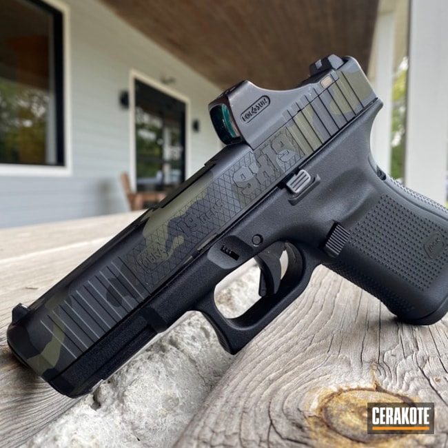 Glock 19 With Custom G.i Joe Cerakote Camo And Laser Engraving