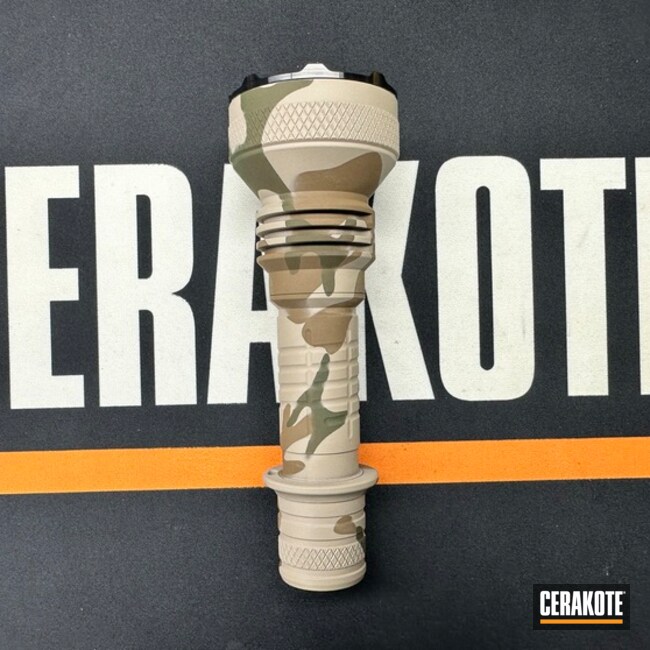 Flashlight Chassis Coated With Cerakote In Troy® Coyote Tan, Desert Sand And Highland Green