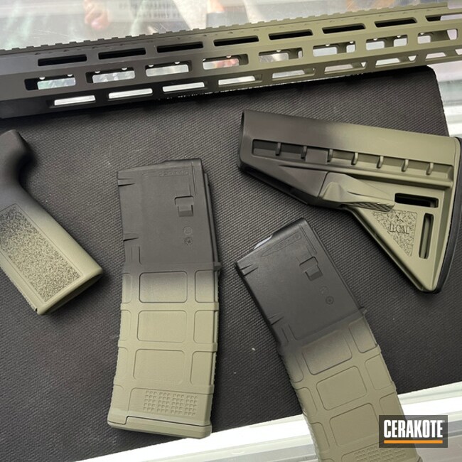 Forest Green/armor Black Fade On Ar15 Parts