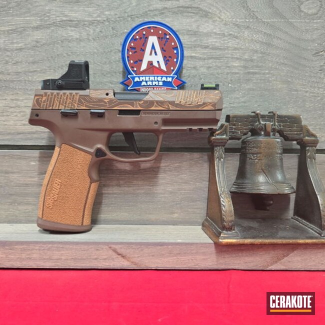 Laser Engraved Simulated Hand Tooled Leather Sig P332