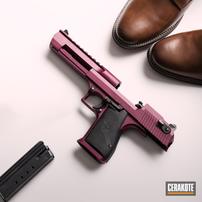 Black Cherry Deagle Coated With Cerakote In Black Cherry