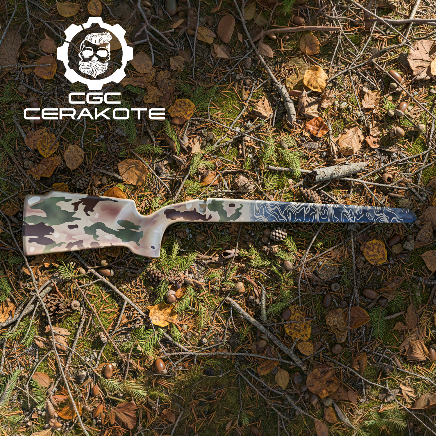 Topographic Rifle Custom Two Camo Rifle Stock | Cerakote
