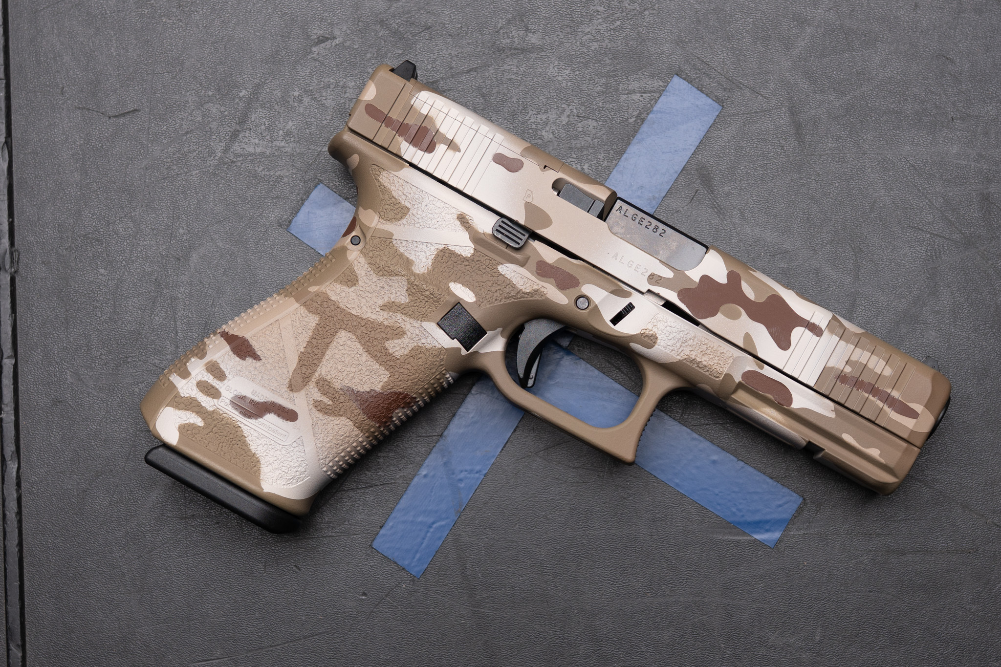 Powder Stippling MC Arid Glock 20 with Laser Stippling | Cerakote