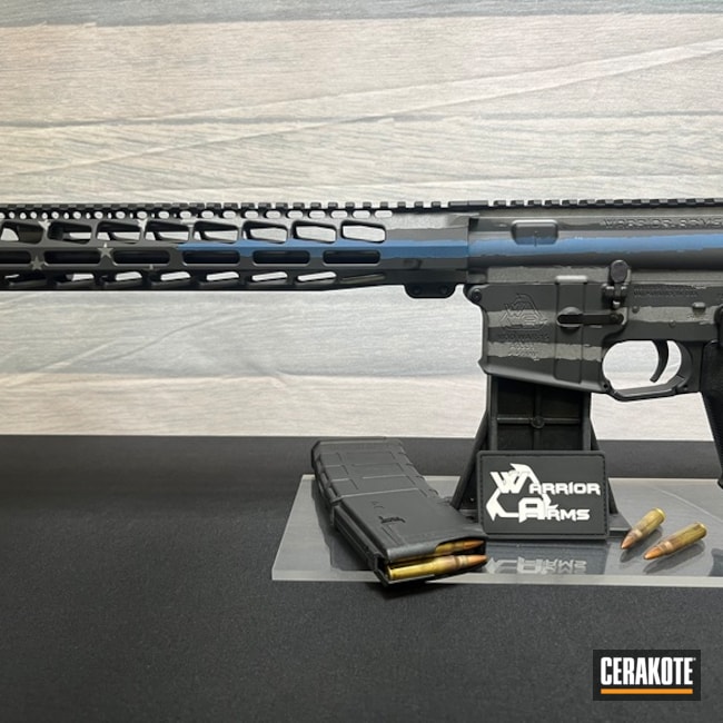 Thin Blue Line Battleworn Ar15 
