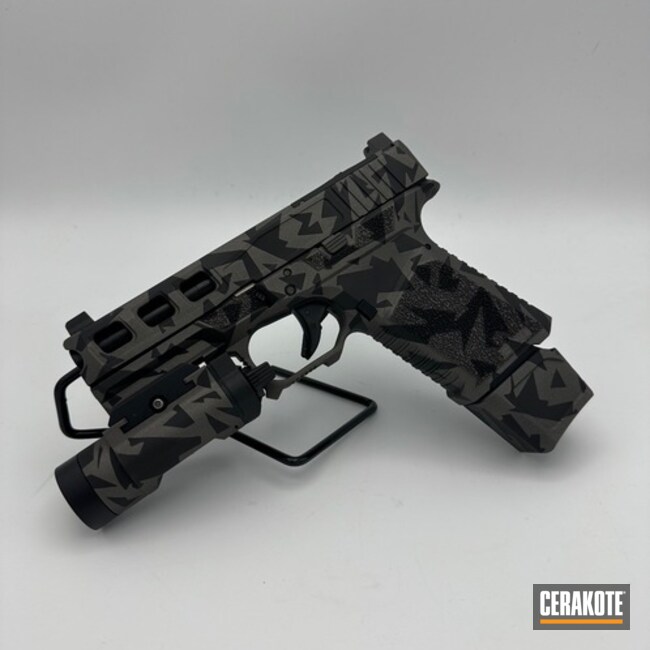 Not A Glock G19 Coated With Cerakote In H-190, H-112 And F-125