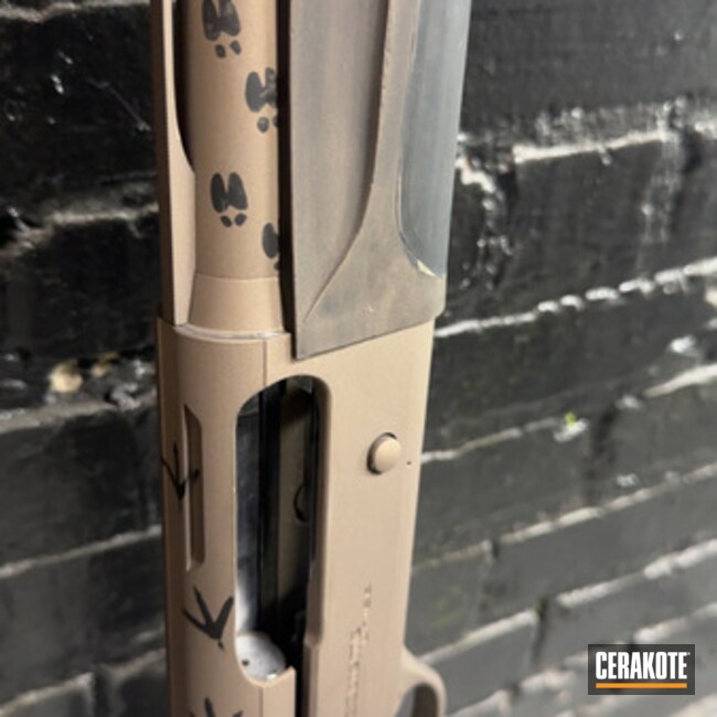 Moose Tracks Shotgun Coated With Cerakote In Armor Black And Mcmillan® Tan