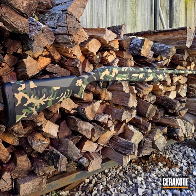 Benelli Super Eagle Coated With Cerakote In Armor Black, Highland Green And Burnt Bronze